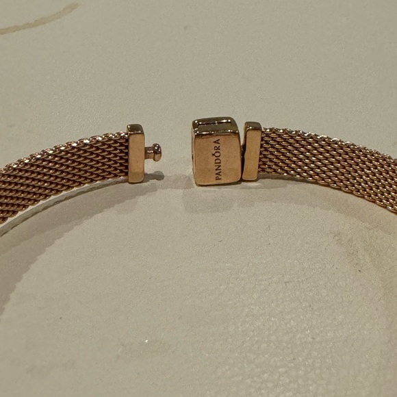 Sale‼️Pandora Reflexions Mesh Sparkling Clasp Bracelet Jewelry withh threecharms - Picture 5 of 6